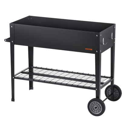 Raised Garden Bed, 42.5 x 19.5 x 31.5 Inch Galvanized Metal Planter Box, Elevated Outdoor Planter Boxes with Legs, for Growing Flowers/Vegetables/Herbs in Backyard/Garden/Patio/Balcony, Black