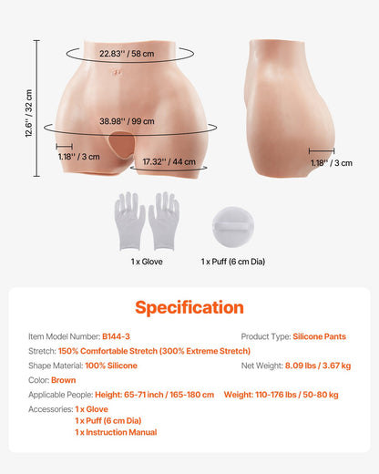 Silicone Butts Hip Enhancer Shapewear Panty for Crossdresser Drag Queen