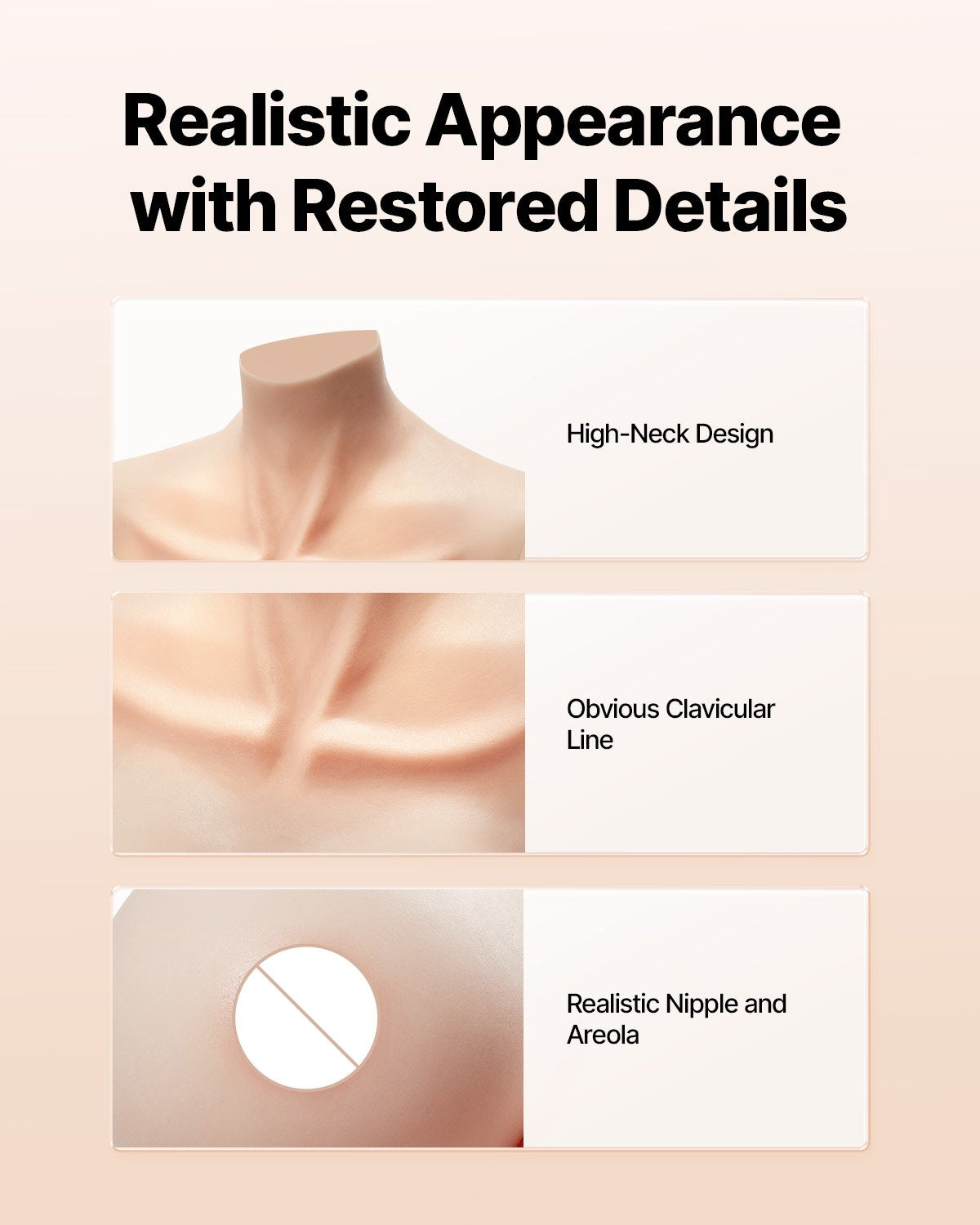 Silicone Breast Forms H-Cup High Neck Fake Breasts for Cosplay Drag Queen