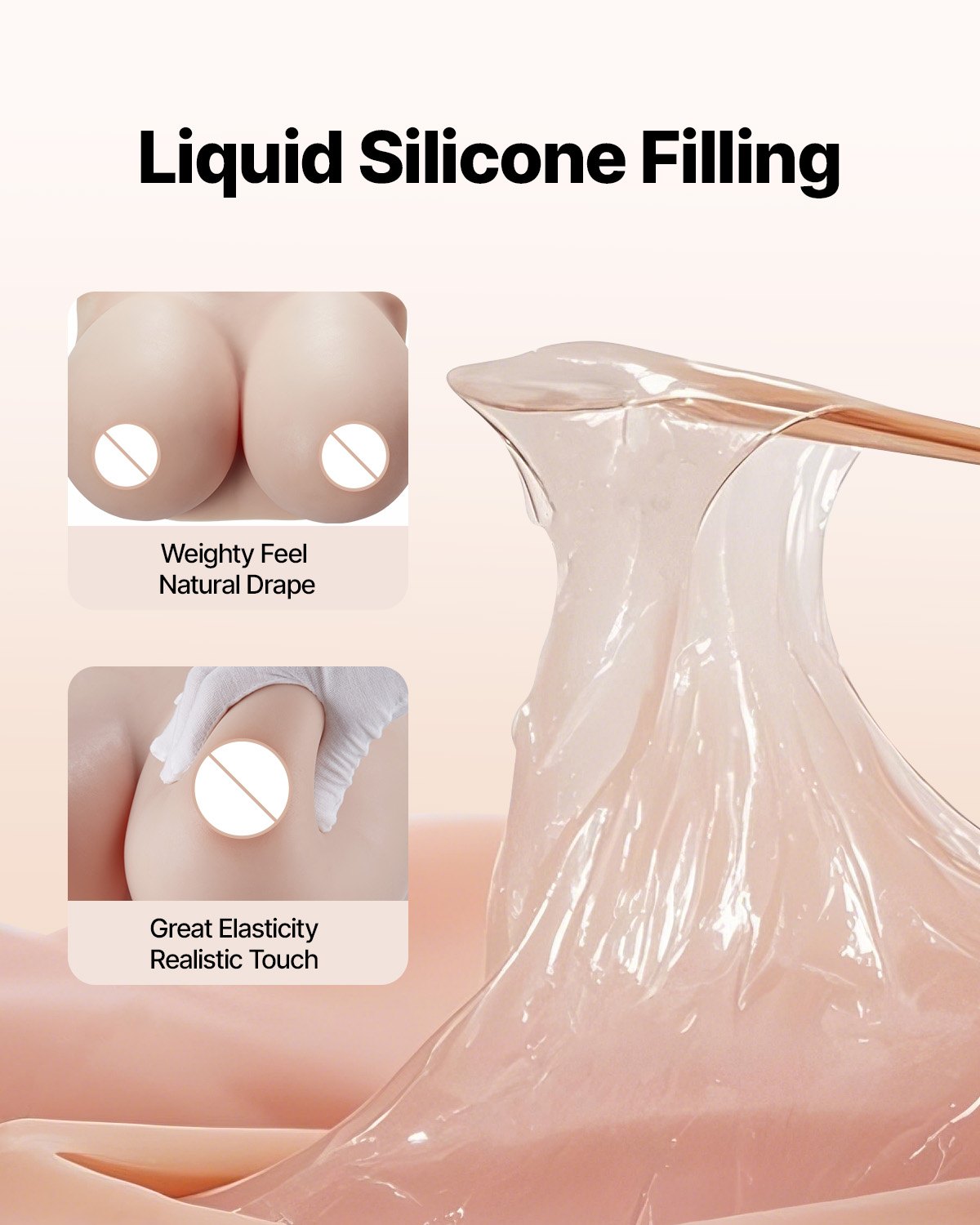 Silicone Breast Forms H-Cup High Neck Fake Breasts for Cosplay Drag Queen