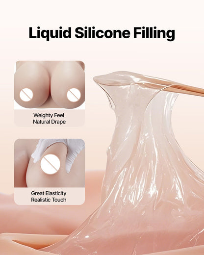 Silicone Breast Forms H-Cup High Neck Fake Breasts for Cosplay Drag Queen