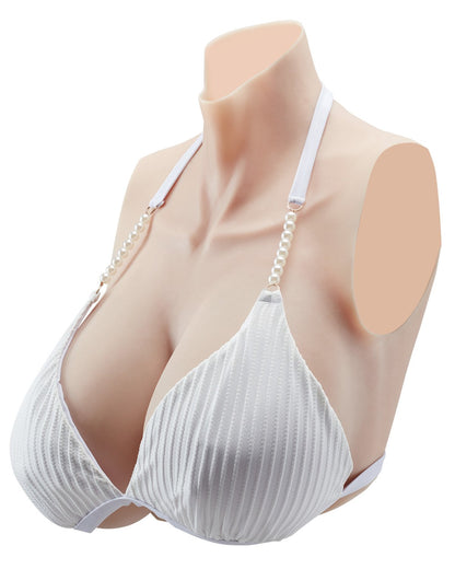 Silicone Breast Forms H-Cup High Neck Fake Breasts for Cosplay Drag Queen