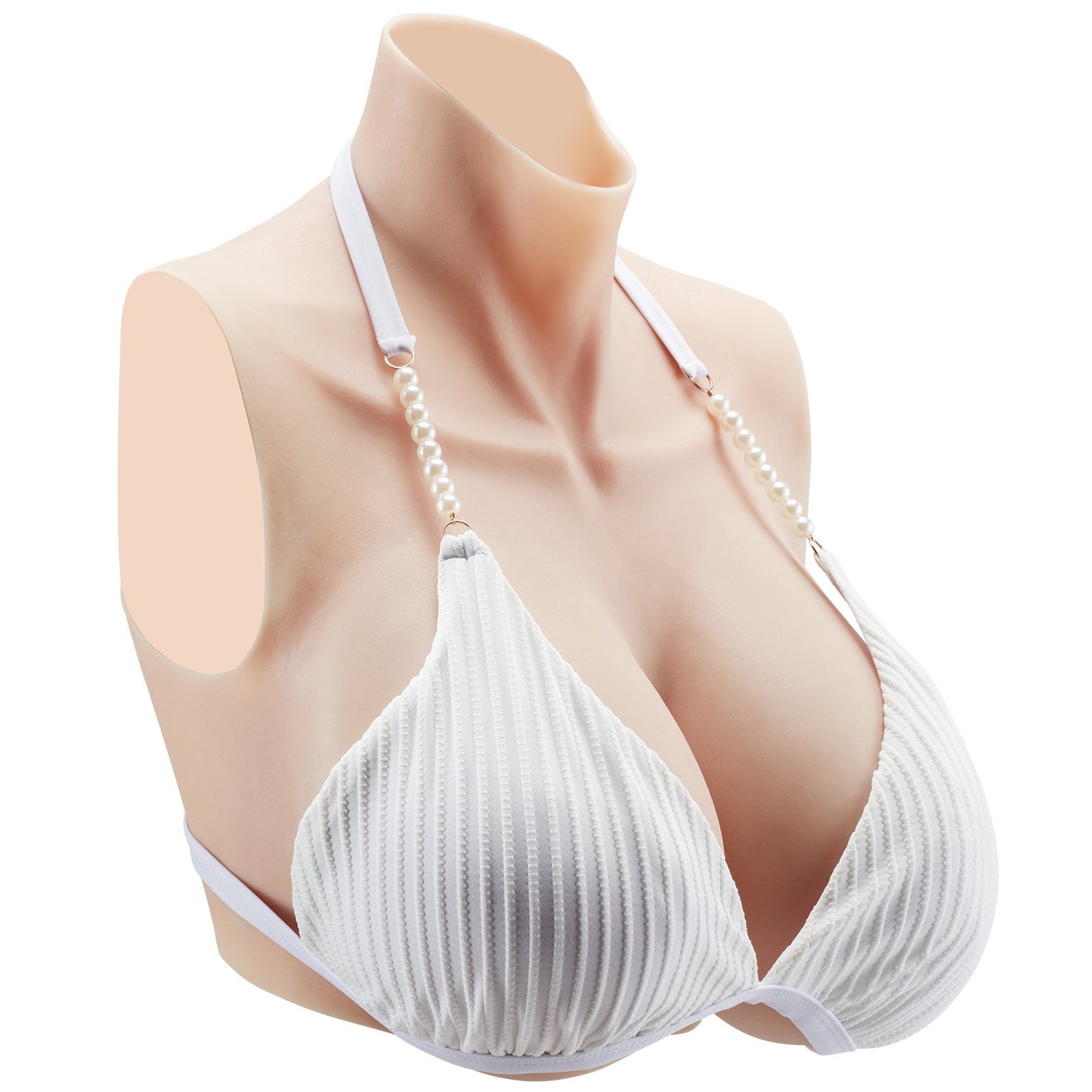 Silicone Breast Forms H-Cup High Neck Fake Breasts for Cosplay Drag Queen