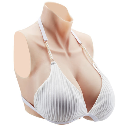 Silicone Breast Forms H-Cup High Neck Fake Breasts for Cosplay Drag Queen