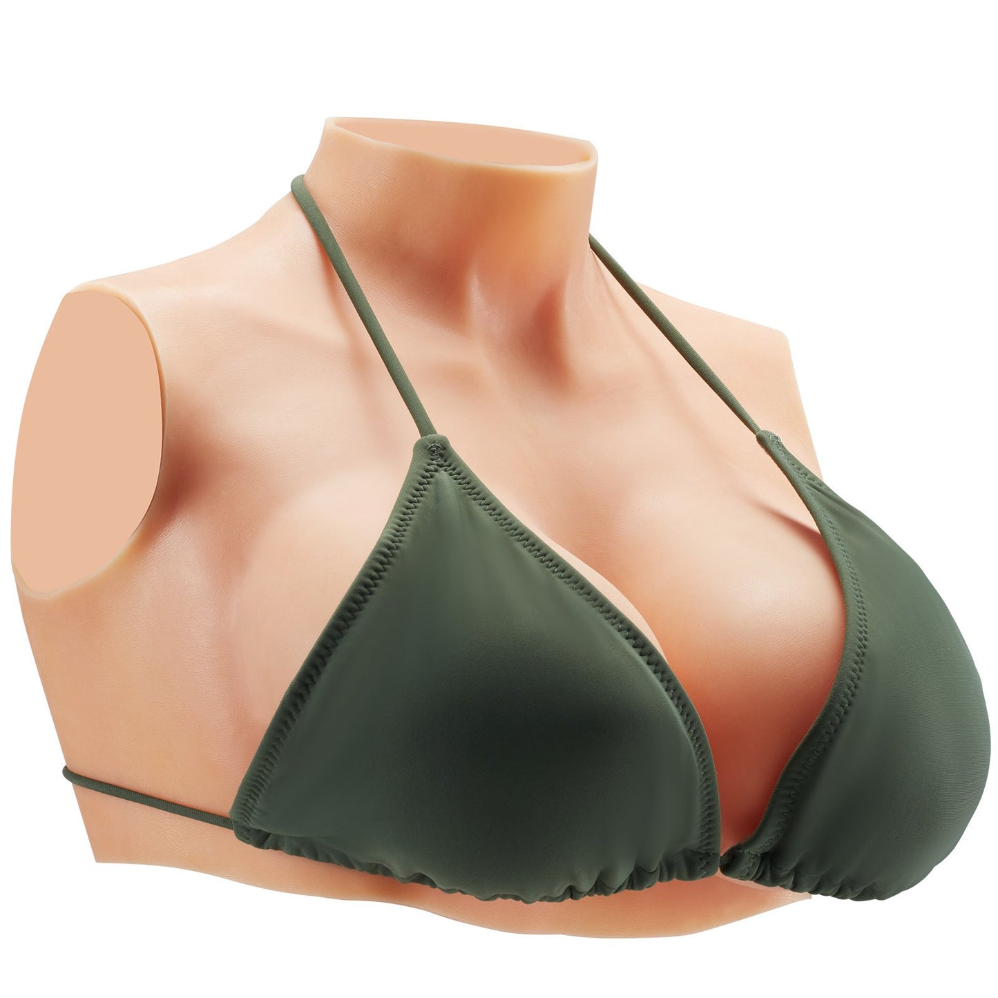 Silicone Breast Plate E-Cup High Neck Fake Breasts for Cosplay Drag Queen