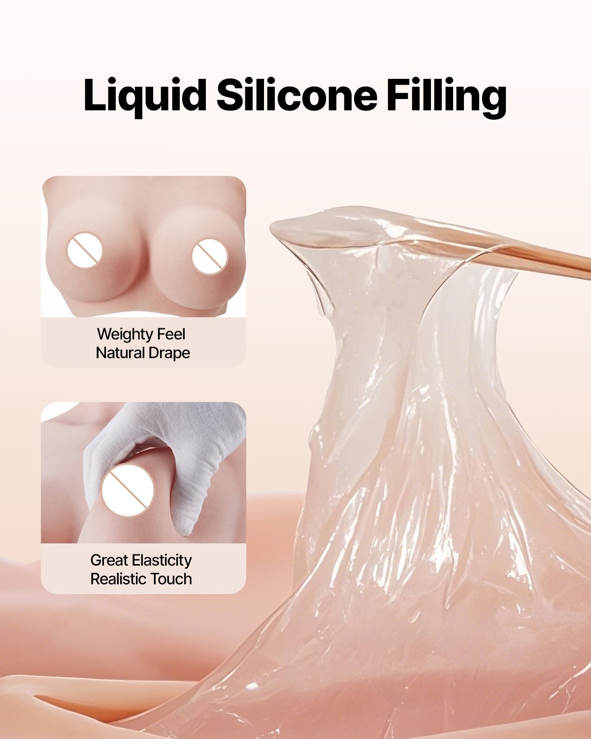 Silicone Breast D-Cup High Neck Fake Boobs for Cosplay Drag Queen