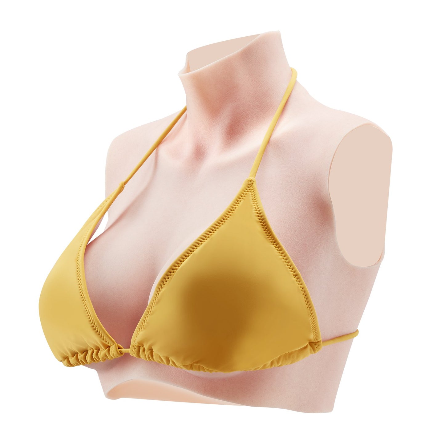 Silicone Breast D-Cup High Neck Fake Boobs for Cosplay Drag Queen