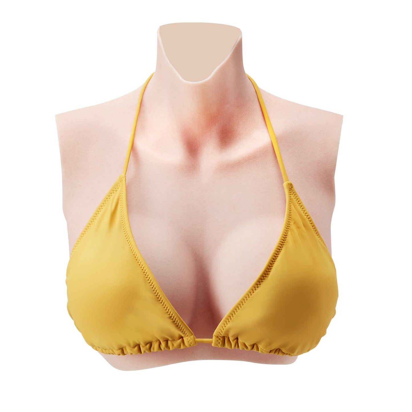 Silicone Breast D-Cup High Neck Fake Boobs for Cosplay Drag Queen