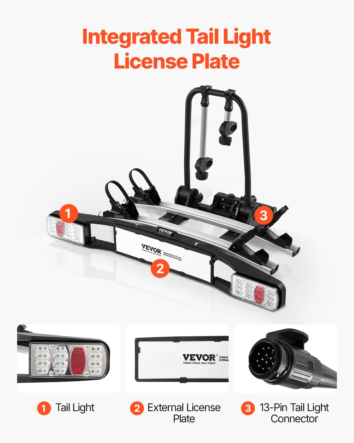 Bike holder for 2 bikes Lockable towbar Bike holder Fits 5 cm receiver