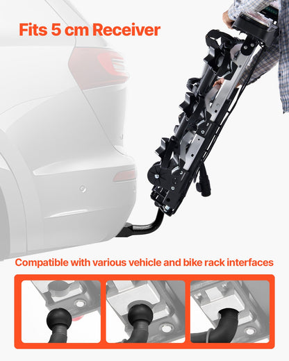 Bike holder for 3 bikes Lockable towbar Bike holder Fits 5 cm receiver