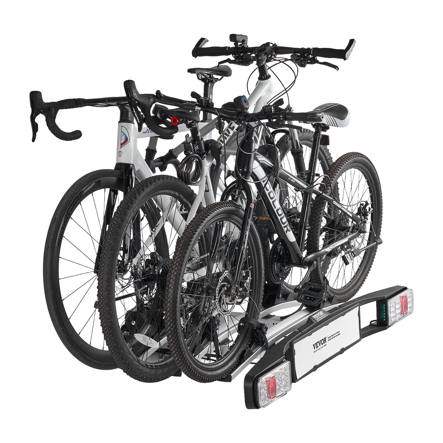 Bike holder for 3 bikes Lockable towbar Bike holder Fits 5 cm receiver