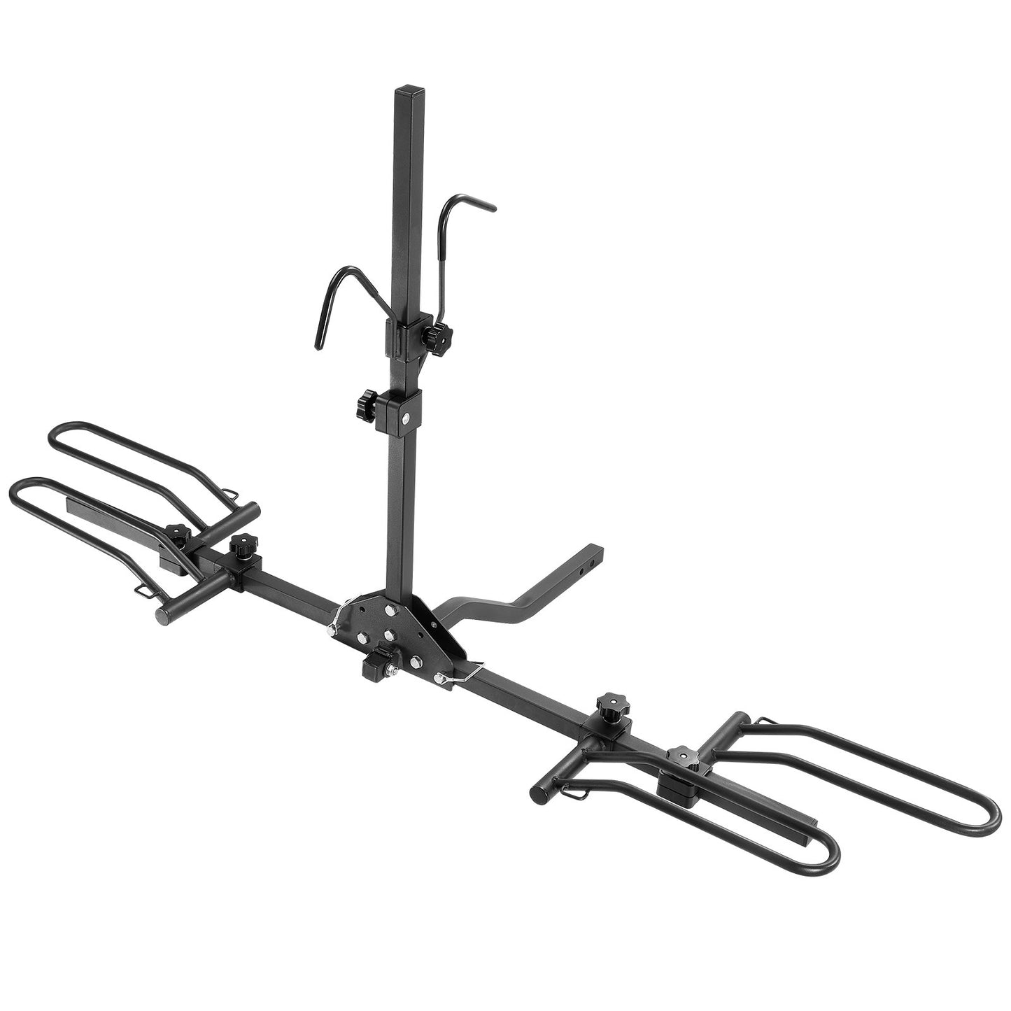 Hitch Mount Bike Rack, 2-Bike Platform Style, 80 LBS Max Capacity Bike Rack Hitch for 1.25-/2-Inch Receiver, Titling and Folding Bike Rack with Tires up to 2.4" Wide, for Car, SUV, Truck, RV, Rectangular Interface