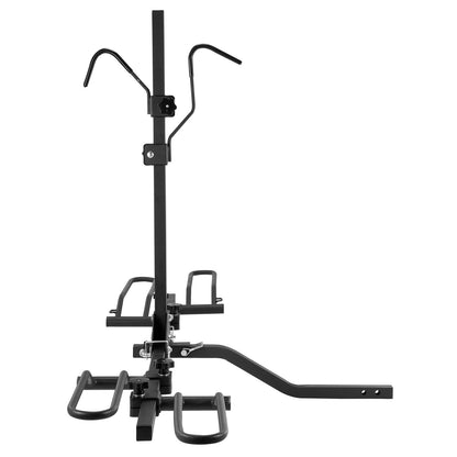 Hitch Mount Bike Rack, 2-Bike Platform Style, 80 LBS Max Capacity Bike Rack Hitch for 1.25-/2-Inch Receiver, Titling and Folding Bike Rack with Tires up to 2.4" Wide, for Car, SUV, Truck, RV, Rectangular Interface