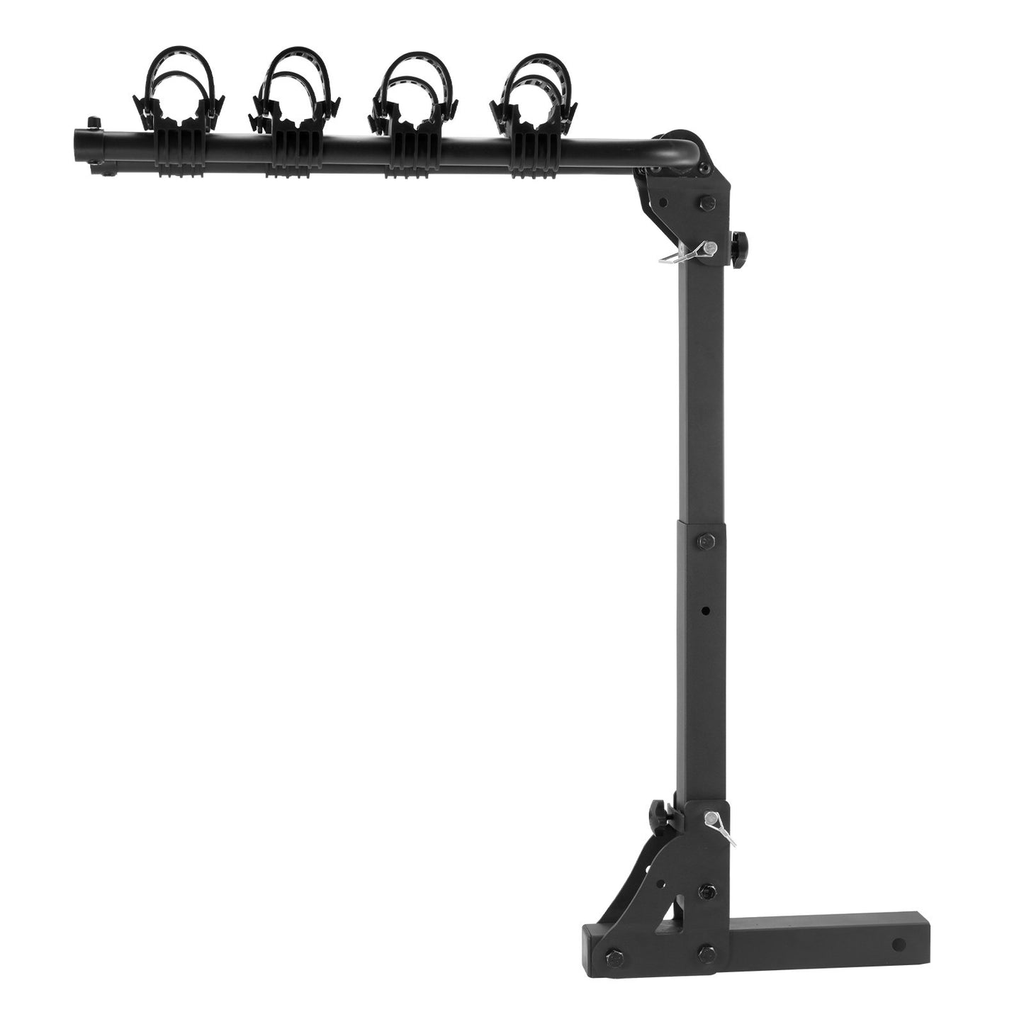 Hitch Mount Bike Rack, 4-Bike Rack, 150 LBS Bike Rack Hitch for 2-Inch Receiver, Titling and Folding Bike Rack with No-Wobble U-Bolt and Strap, for Car, SUV, Truck, RV, Rectangular Interface