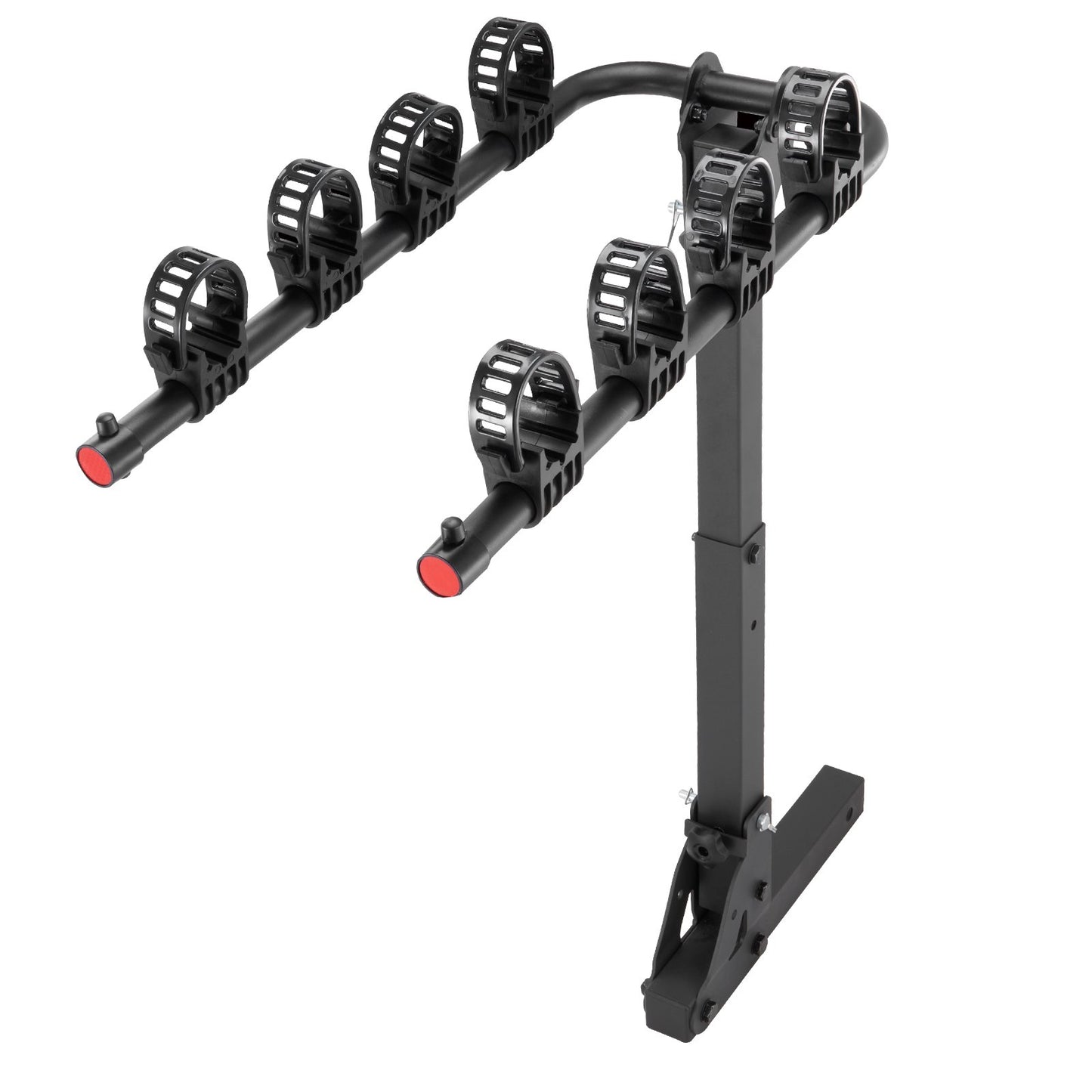 Hitch Mount Bike Rack, 4-Bike Rack, 150 LBS Bike Rack Hitch for 2-Inch Receiver, Titling and Folding Bike Rack with No-Wobble U-Bolt and Strap, for Car, SUV, Truck, RV, Rectangular Interface