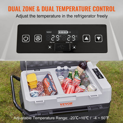 Tragbarer Auto-Kühlschrank mit Gefrierfach, Kompressor, 56 Qt, Dual Zone, für Wohnmobil