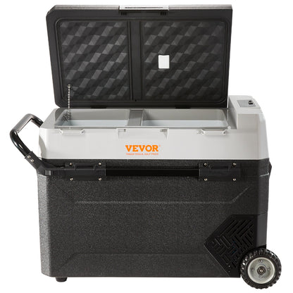 Tragbarer Auto-Kühlschrank mit Gefrierfach, Kompressor, 56 Qt, Dual Zone, für Wohnmobil