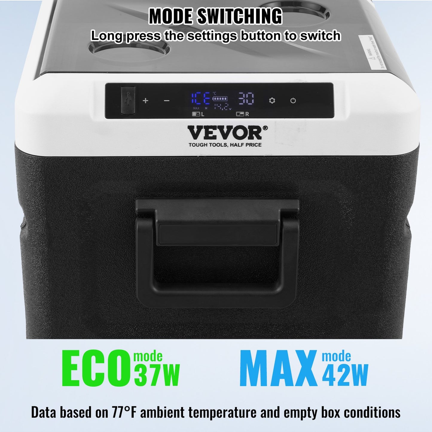 Portable Car Refrigerator Freezer with Ice Making Function 36 L Dual Zone