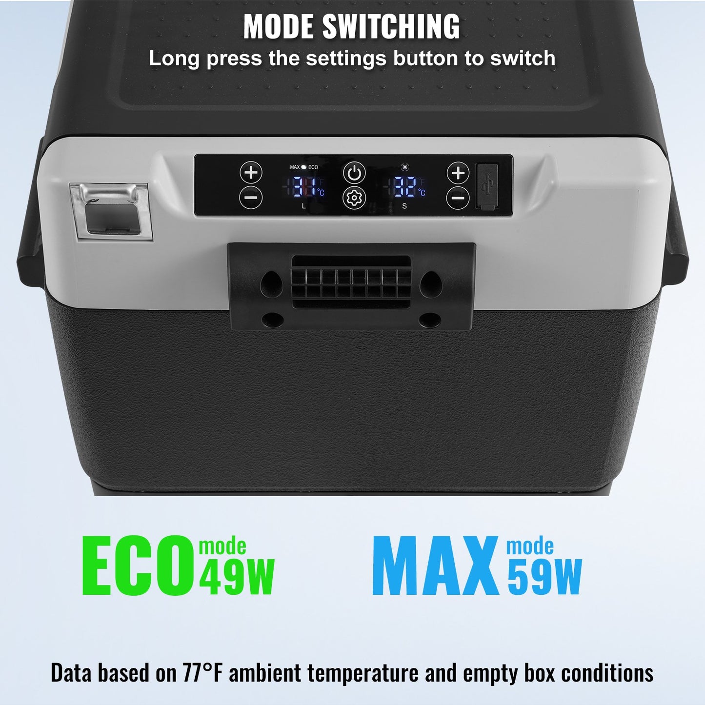 Portable Car Refrigerator Freezer Compressor 60 L Single Zone for Car Home