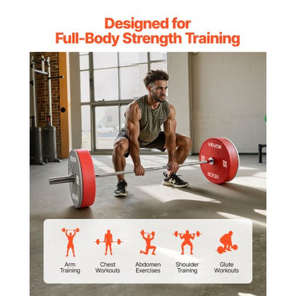 6FT skivstång, passar 2-tums viktskivor, förkromad skivstång med räfflat grepp för styrketräning, tyngdlyftning, knäböj, marklyft, bänkpress, curl, overheadpress, 500lbs kapacitet |  EU