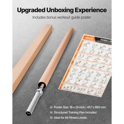 6FT skivstång, passar 2-tums viktskivor, förkromad skivstång med räfflat grepp för styrketräning, tyngdlyftning, knäböj, marklyft, bänkpress, curl, overheadpress, 500lbs kapacitet |  EU