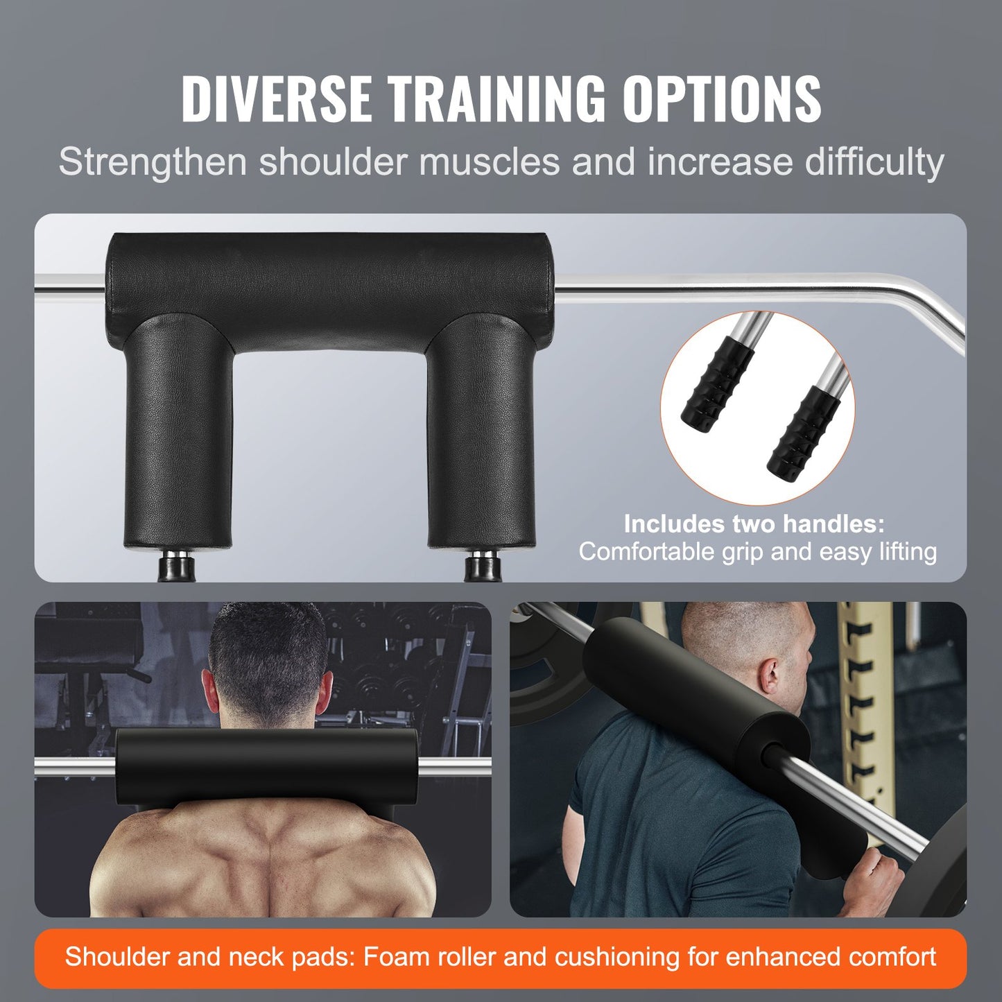 Safety Squat Bar, 1 500 LBS Fitness Squat Bar, Safety Squat Bar-fäste med axel- och armkuddar, 32 mm diameter viktstång, idealisk för främre knäböj, utfall, rehab, fysioterapi