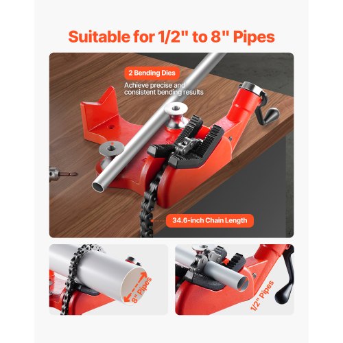 Schraubstock mit Kette, 1,27 cm bis 20,3 cm Kapazität, Hochleistungs-Rohr-Kettenschraubstock | EU