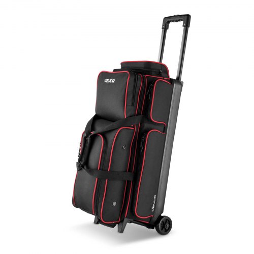 Bowlingtasche für 3 Bälle mit Rollen, Bowlingtasche mit Doppelrollen, Schuhfach