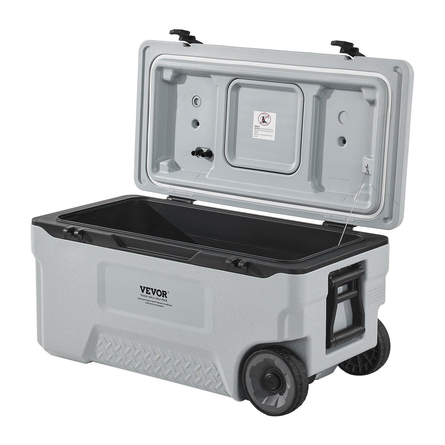 Portable Cooler 74 QT Wheeled Cooler 120 Can Capacity with Cup Holder