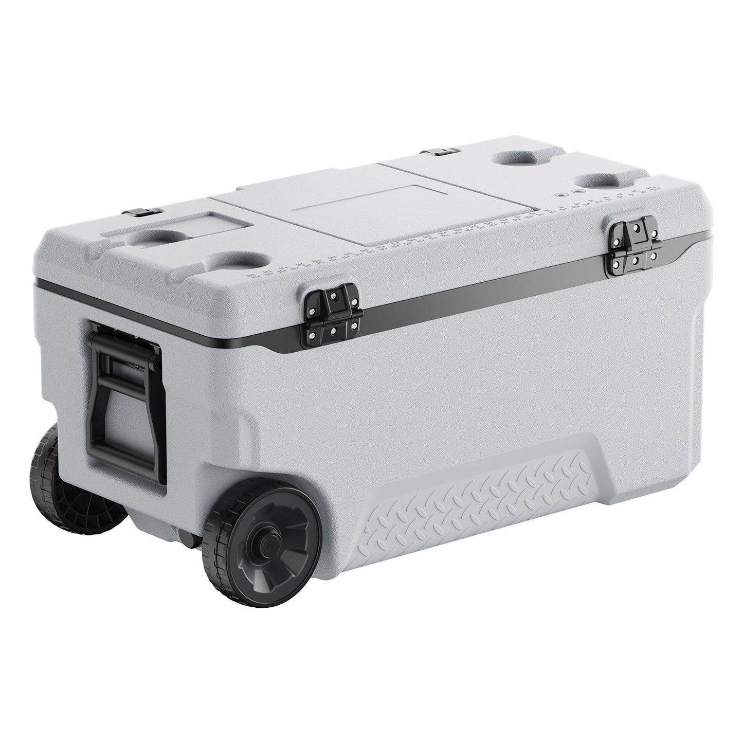 Portable Cooler 74 QT Wheeled Cooler 120 Can Capacity with Cup Holder