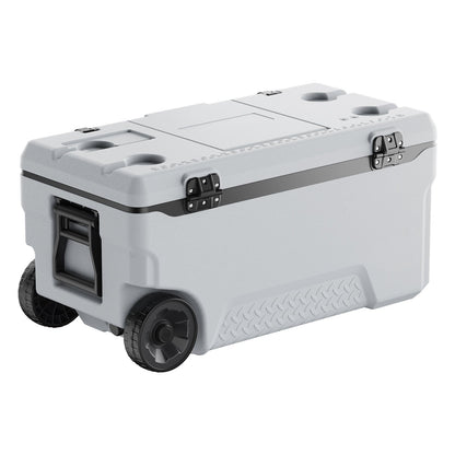 Portable Cooler 74 QT Wheeled Cooler 120 Can Capacity with Cup Holder