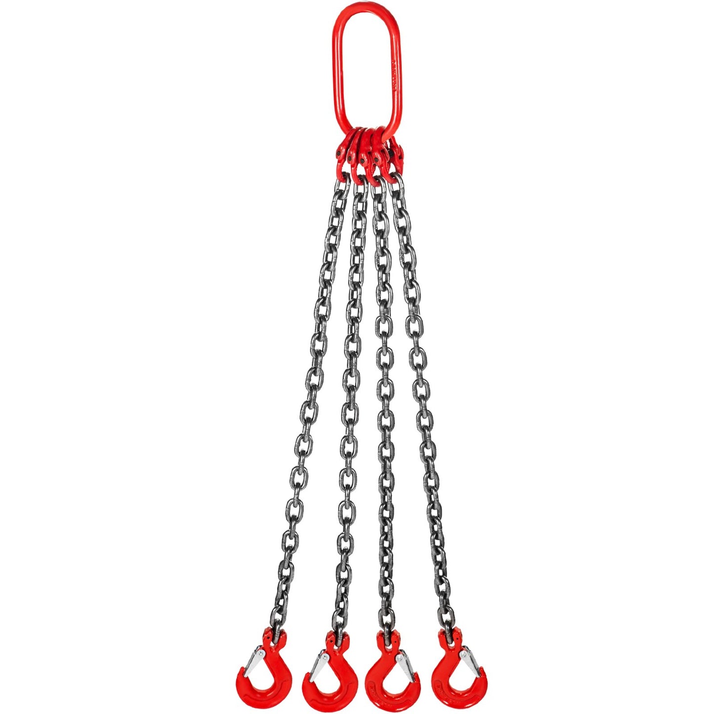 4-Strang-Kettengehänge mit Schlingenhaken G80, 8 mm x 1 m Hebekettengehänge, Kettenaufhängung mit kürzerem Kran Klasse 80 4 t/8800 lb, Hochleistungs-Kettengehänge mit Haken