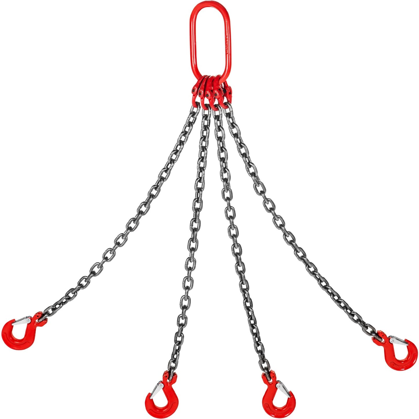 4-Strang-Kettengehänge mit Schlingenhaken G80, 8 mm x 1 m Hebekettengehänge, Kettenaufhängung mit kürzerem Kran Klasse 80 4 t/8800 lb, Hochleistungs-Kettengehänge mit Haken