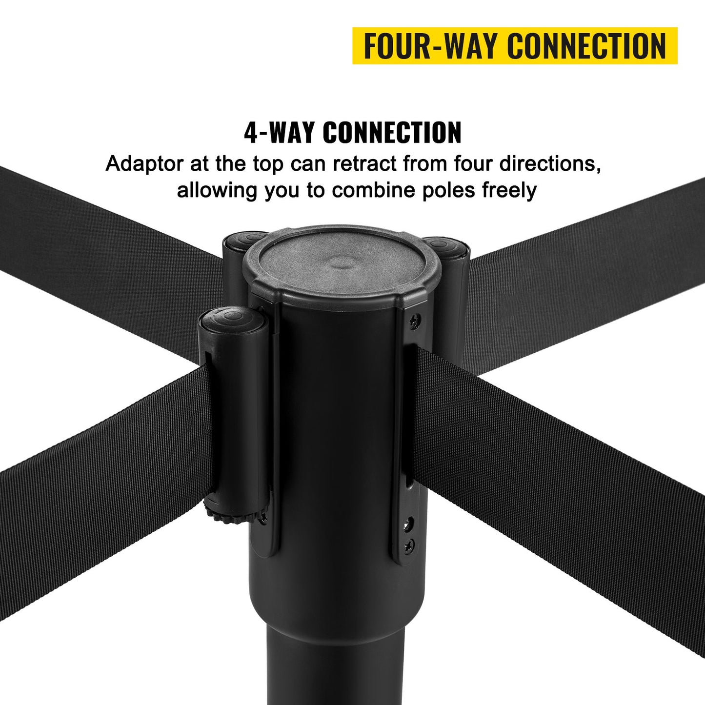 Crowd Control Pole Pole Set 8 Pieces with 6.6 ft/2 m Black Belt