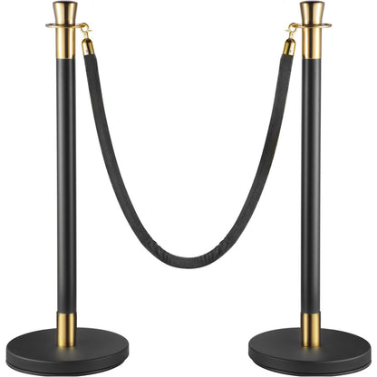 Crowd Control Stanchion Stanchion Set 6 delar set med svart sammetsrep