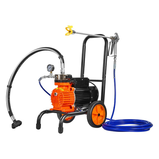 Cart Airless Paint Sprayer Membran Paint Airless Sprayer 900W Elektrisk