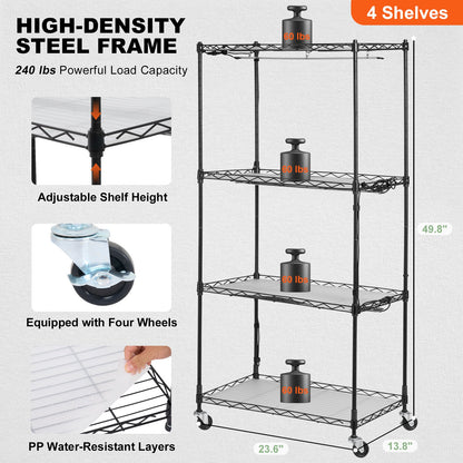 Plant Stand with Grow Lights 4 Eters 45W 49.8" Tall Plant Grow Shelf