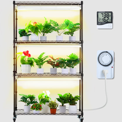 Plant Stand with Grow Lights 4 Eters 180W 59,1" Tall Plant Grow Hylla