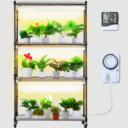 Plant Stand with Grow Lights 4 Eters 180W 59,1" Tall Plant Grow Hylla