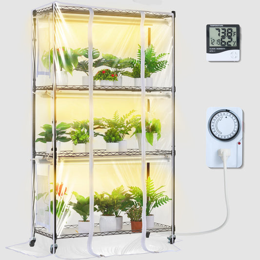 Inomhusväxthus med Grow Light 4 våningar 180W 59,1" Grow Light Hylla