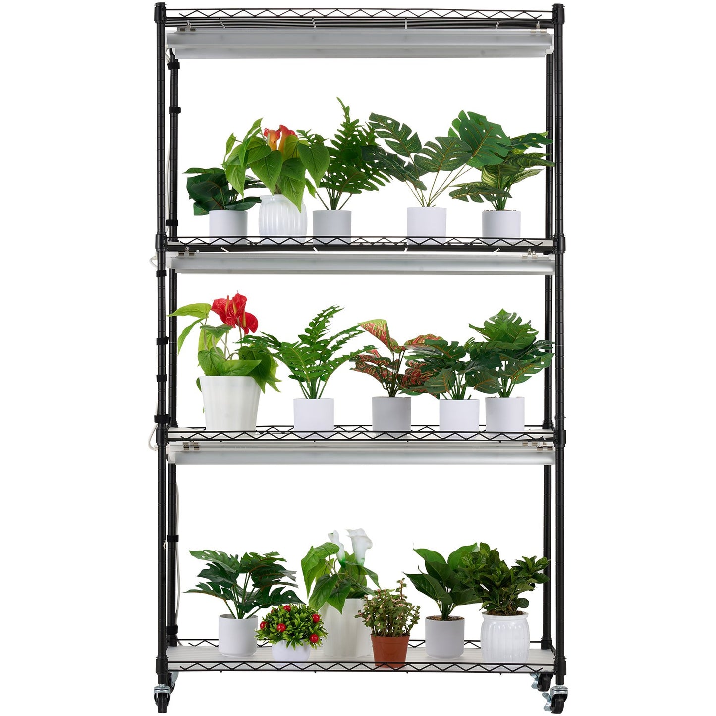 Inomhusväxthus med Grow Light 4 våningar 180W 59,1" Grow Light Hylla