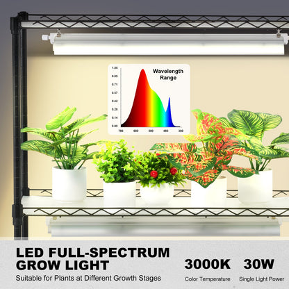 Plant Stand with Grow Lights 4 Tiers 90W 59" Tall Plant Grow Shelf