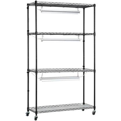 Plant Stand with Grow Lights 4 Tiers 90W 59" Tall Plant Grow Shelf