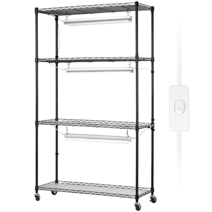Plant Stand with Grow Lights 4 Tiers 90W 59" Tall Plant Grow Shelf