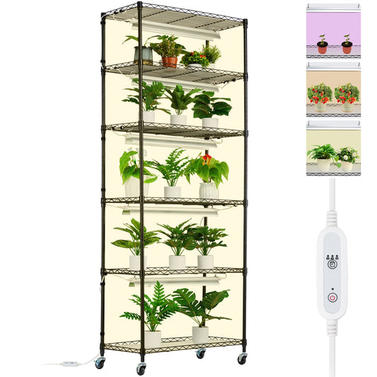 Plant Stand with Grow Lights 6 Eters 150W 70.9" Tall Plant Grow Shelf