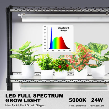 DIY Plant Stand med Grow Lights 6 Eters 192W 70,9" Tall Plant Grow Hylla