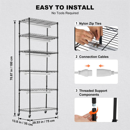 DIY Plant Stand med Grow Lights 6 Eters 192W 70,9" Tall Plant Grow Hylla