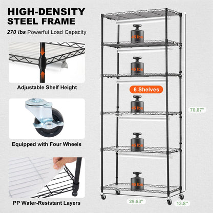 DIY Plant Stand med Grow Lights 6 Eters 192W 70,9" Tall Plant Grow Hylla