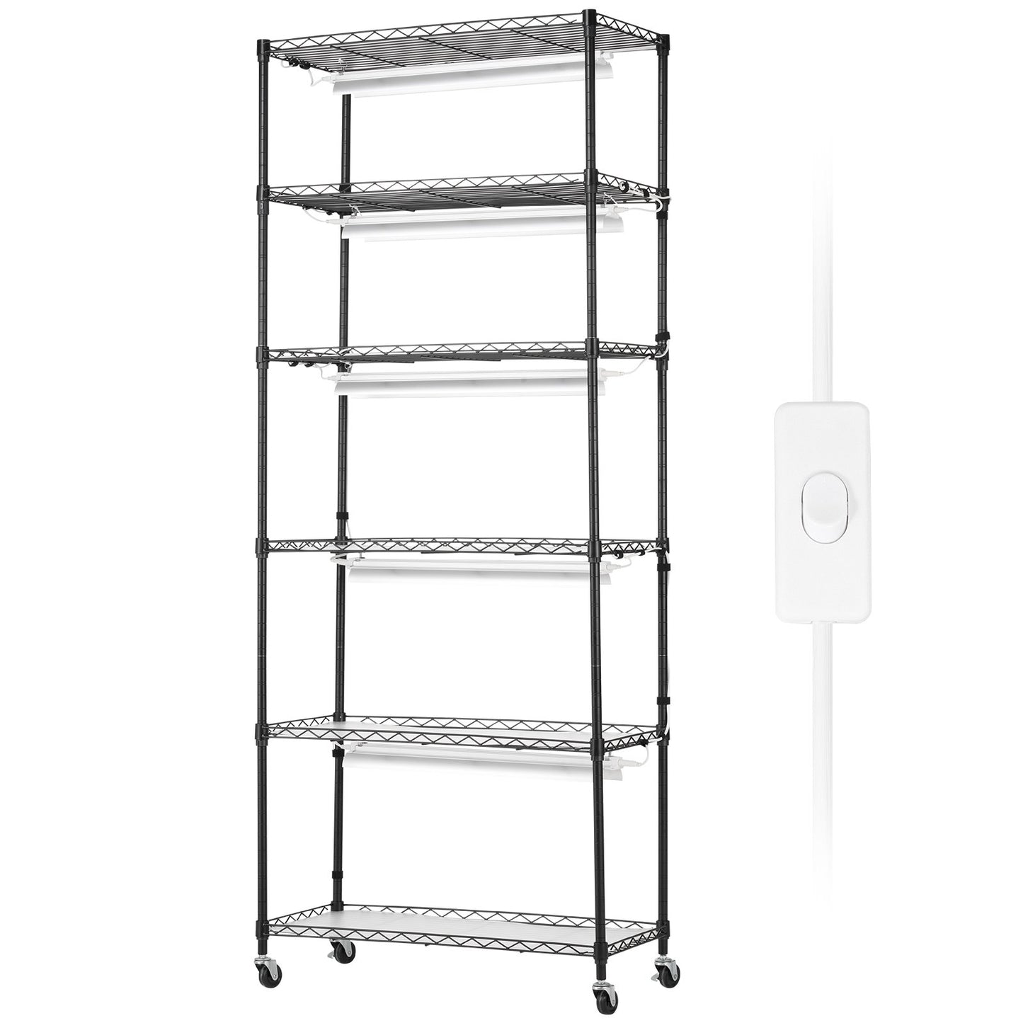 DIY Plant Stand med Grow Lights 6 Eters 192W 70,9" Tall Plant Grow Hylla