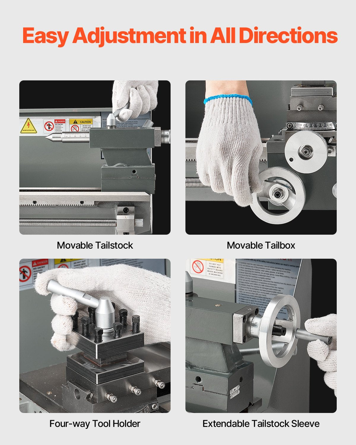 Metal Lathe 8 x 16 in 550W Bench Lathe Machine 0-2500 rpm Variable Speed